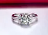Teste de anéis de cluster teste positivo 1ct d-cor moissanite diamante anel platina 950 engajamento proposta romântica