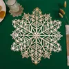 Christmas Decorations 10/38cm Placemat PVC Christmas Snowflake Table Mats Party Decoration Mat Coaster Cup Pads Sliver and gold XD29961