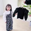 Gooporson Herbstkleidung für Kinder Puff Langarmshirt Mode Koreanisches kleines Mädchen Kostüm Niedliche Kinder Outfits Strickoberteile 210715