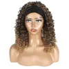 Woodfestival African American Hoofdband Pruik Synthetische Short Afro Kinky Krullend Pruiken voor Zwarte Vrouwen Medium Lengte Fiber Hair Head Band