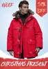 Topwolf Men Winter Wolf Fu Travel Parka Down Jacket Long Puffer Coats Warm Overcoat