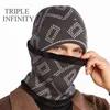 Triple Infinity Mode Heren Winter Hoed Dikke Vierkant Patroon Mannelijke GLB Outdoor Winddicht Zachte Warm Gebreide Hoeden voor Mannen Mutsen Y21111