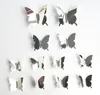 3D Butterfly Wall Stickers Mirror Decals Removable Mural Sticker for Home Living Room Kids Girls Bedroom Decoration