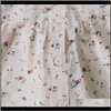 Hemden Kleidung Baby Kinder Mutterschaft Drop Lieferung 2021 Herbst Mädchen Bluse Bio-Baumwolle Langarm Floral Koreanischer Stil Einteiler Baby Mädchen