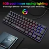 HXSJ V700 USB Backlight 61 -Tasten Gaming RGB -Tastatur für Gamers -Tastaturen mit mehreren Tastenkombinationen PUBG Mar18 2106108008737