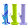 straight bong hookah Silicone water pipes Smoking Tobacco Bubbler Unbreakable Percolator oil rig Bongs olis burner