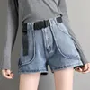 Shorts en denim High Waited Cargo Short Black Blue Jean Femmes d'été Femme Femme Harajuku Streetwear