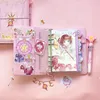 Notepads Cute Sakura 6 Rings Loose-leaf Diary Notebook Binder Journal Agenda Book Handbook Decoration Materials Set School Stationery