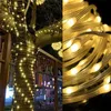 Upgraded 23m 200LEDS Solar LED String Lights Outdoor Fairy 8 Modi Groene Draad Multicolor Light Snaren Waterdichte Kerstmislamp voor buiten Warm Wit
