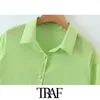 Frauen Mode Helle Farbe Lose Asymmetrie Blusen Vintage Langarm Button-up Weibliche Shirts Blusas Chic Tops 210507