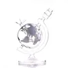 Erdförmige Glasbong, Wasserpfeifen im Globus-Stil, 7,3 Zoll, Recycler-Bubbler mit Glaskopf