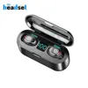 F9 Bluetooth V5.0 Hörlurar F9-5C Trådlösa hörlurar Stereo Sport Mini Headphones Earbuds Gaming Headset 2000 MAH LED Power Display