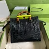 Topkwaliteit krokodil leer Diana bamboo Tote Bag Designers Handtas Charmante schoudertassen Dames Purse Fashion Pochette Python 271i