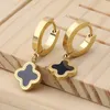 Висячие люстры Lucky Four-leaf Clover Earrings Korean Fashion Ladies -продажа из нержавеющей стали 2021