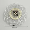 30cmビンテージの壁時計ホームアクリルミラー装飾アラビア書道アート屋内ウォールクロックペンダント210930