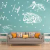 Sticker mural, Vaisseau Spatial Vinyle Autocollant Millemium Falcon X Wing Fighter Cravate Intercepteur Garçon Chambre Décoration S-30 210929