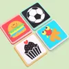 Montessori bébé jouets noir blanc cartes Flash contraste élevé Stimulation visuelle activité d'apprentissage cartes flash cadeaux pour bébé