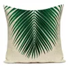 Almofada decorativa de algodão linho almofadas decorativas Monstera Palm Leaf Tropical Green Plant Capa de almofada para sofá Liv5750658