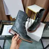 Botas de cuero para mujer, zapatos informales de marca con suela gruesa y tacón grueso, estilo británico, otoño 2023, 8522