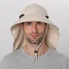 Letni Sun Hat Mężczyźni Kobiety Bawełniane Boonie z Klapą Neck Outdoor Ochrona UV Duży Szeroki Brim Wędkarstwo Fishing Safari Wiadro