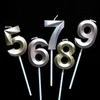 1pc Silver /Gold /champagne Candles For Happy Birthday Party Decorations 0-9 Number Cake Cupcake Topper Supplies