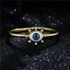 18K guld 3d djävulens öppna armband koppar manschett armband storlek turkiska blå öga lyx smycken gåvor för kvinnor