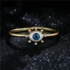 18K Gold 3D Devil's Open Bracelet Copper Cuff Bracelets Size Turkish Blue Eye Luxury Jewelery Gifts for Women