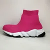 2020 Balenciaga Kid Sock shoes Luxury Brand رب أحذية الأطفال أحذية رياضية عارضة شقق سرعة مدرب حذاء رياضة بوي فتاة عالية الأعلى الاحذية أسود أ 24-35-