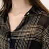 2019 Jesień Chic Kratę Koszulki Kobiety Batwing Sleeve Szyfonowe Bluzki Casual Koszulka Femme Topy Plus Size Tartan Blusas Mujer H1230