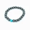 8MM à la mode amitié bracelets porte-bonheur noir hématite pierre naturelle à la main perle brin bijoux pour femmes hommes