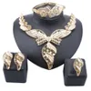 Ensemble de bijoux en or nigéria dubaï pour femmes collier en cristal bague africaine italienne mariée mariage Collares accessoires ensembles de bijoux