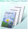 昇華パスポートホルダーブランクPUレザーブランク熱転写事業カードクリップクレジットカード搭乗券財布JJB12710