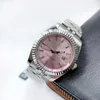 Herrenuhr mit automatischem mechanischem Uhrwerk, 41/36 mm, 904L, komplett aus Edelstahl, leuchtend, wasserdicht, rosa, 28/31 mm, klassische Armbanduhr für Damenuhrenliebhaber
