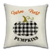 Autumn Pillow Case home Thanksgiving pumpkin orange maple leaf pillow cover sofa cushion cover T2I52653