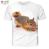 Erkek Sincap T Gömlek 3D Baskı Gömlek Hayvan Grafik Tees Güzel Desen Üstleri Erkekler / Kadınlar Sevimli Tee Komik Pet T-shirt G1222