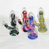 Portable glow in the dark silicone bong Hookah glass bongs dab rigs thick bubbler with Eye Decoration Smoking Accessories 14mm tobacco bowls