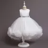 Teen Kids Flower Long Beading Elegant Birthday Prom Gowns Dresses Girl Party Kid Evening Bridesmaid Princess Dress 210331