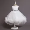 Teen Kids Flower Long Beading Elegant Birthday Prom Gowns Abiti Girl Party Kid Evening Damigella d'onore Princess Dress 210331