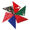 6 Färg Julhundar Bandana Dog Apparel Singel Side Polyester Triangle Bibs Scarf Tillbehör till Doggy Cats Husdjur Djur A140