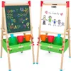 US Stock Arkmiido Kids Easel with Paper Roll Double-Sided Whiteboard Chalkboard Standing Easel Numbers and Other Accessoriesa32 a56 a31