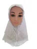 Ropa étnica niños musulmanes niñas hijab islam taco de cabeza bufanda de malla una pieza niños cubierta de la gorra pérdida de cabello para el cabello oración pandanas casuales