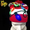Noen-Glo Cappellino natalizio personalizzato Cappello illuminato Cappello a led Luci natalizie Cappello lavorato a maglia Cappellini da festa con pompon