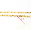 Heavy Men's XXL Chain 24 K Stamep Link Necklace Solid Fine Gold AUTHENTIC FINISH Figaro 12 mm Italian 24 Hallmarked278p