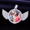 Custom Made Po With Wings Medallions Necklace Pendant Rope Chain Gold Silver Color Cubic Zircon Men039s Hip hop Jewel5002601