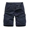 Navy Mens Cargo Shorts Brand Army Military Tactical Men Cotton Loose Work Casual Short Pants Drop 210714