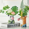 Bao Guang Ta Resin Animal Head Vase Flowerpot Bubble Gum Sala Decoración Simulación Zebra Panda Deer Craft Crafts Decoración 210409