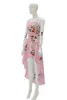 夏のファッション女性スリングドレスカジュアルなバックルラディース花のプリントドレスウォーレールドレススリムビーチドレスx0529