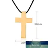 Zorcvens Classic Black Cross hanger met touw ketting rvs heren sieraden eenvoudige stijl crucifix choker colar fabriek prijs expert ontwerpkwaliteit