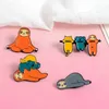 Yoga sloth Brooch pins Cute Enamel Cartoon Animal Lapel pin for women men Top dress cosage fashion jewelry will and sandy