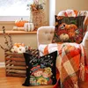 Yastık kasası sonbahar dekoru kapakları 18x18 inç 4 Şükran Günü dış mekan yastıkları dekoratif atış ev kanepesi için